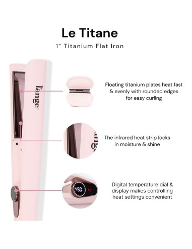 Plancha de Cabello L'ANGE HAIR Le Titane Rubor 1" Titanio