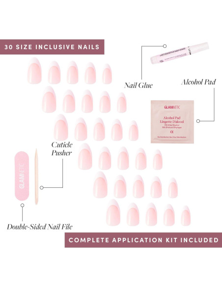 Kit de Uñas Postizas Glamnetic Ma Damn Punta Francesa Almendra Kit de Uñas Postizas Glamnetic Ma Damn Punta Francesa Almendra