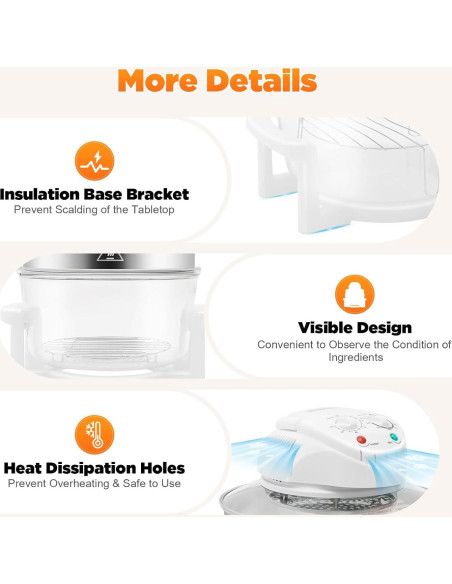 Freidora de Aire Turbo YIYIBYUS 18 QT 1400W Control Temperatura Freidora de Aire Turbo YIYIBYUS 18 QT 1400W Control Temperatura