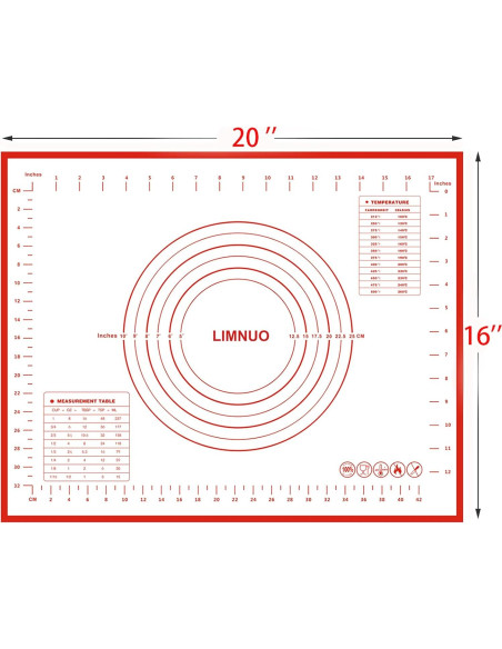 Alfombrilla de Silicona Antiadherente LIMNUO 40x50 cm Rojo Alfombrilla de Silicona Antiadherente LIMNUO 40x50 cm Rojo