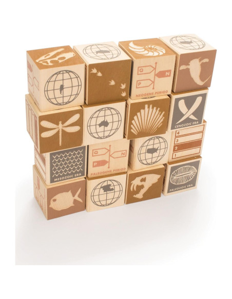 Bloques de Madera Uncle Goose - 16 Cubos Hechos a Mano Bloques de Madera Uncle Goose - 16 Cubos Hechos a Mano