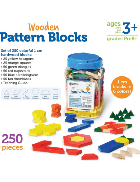 Bloques de Patrón de Madera Learning Resources 250 Piezas Bloques de Patrón de Madera Learning Resources 250 Piezas