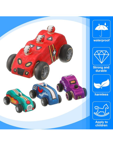 Juguetes de Coche de Madera DIY Zhanmai 24 Piezas para Niños