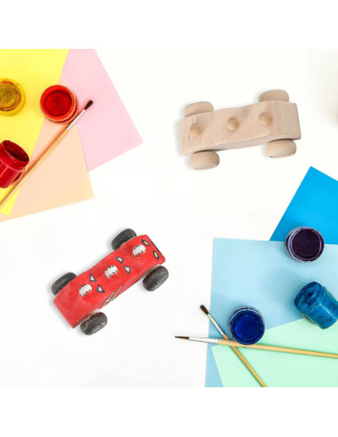 Juguetes de Coche de Madera DIY Zhanmai 24 Piezas para Niños