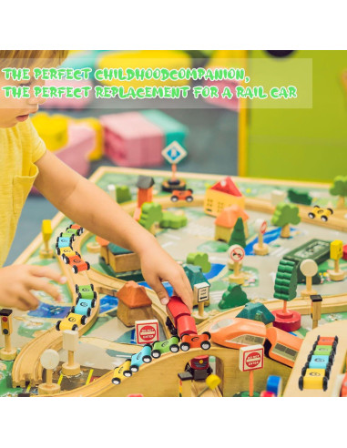 24 Coches de Madera XLSXEXCL para Rampa - Juguete Infantil