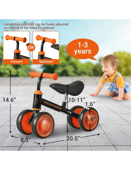 Bicicleta de Equilibrio AmazingJoy para Niños 1-3 Años con Luz Bicicleta de Equilibrio AmazingJoy para Niños 1-3 Años con Luz