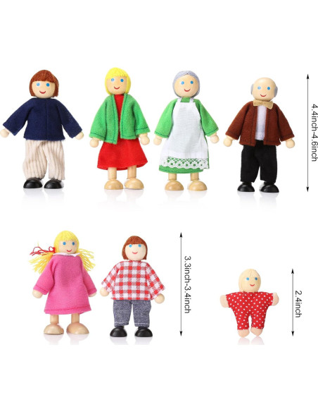 Juego de Muñecas de Madera Posables Jzszera - 7 Figuras Juego de Muñecas de Madera Posables Jzszera - 7 Figuras