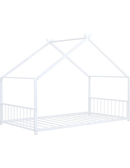 Cama Montessori Individual Bellemave Blanca con Cabecera Cama Montessori Individual Bellemave Blanca con Cabecera