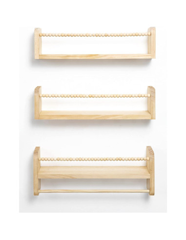 Estantes Flotantes de Madera Natural Maxpeuvon - Juego de 3