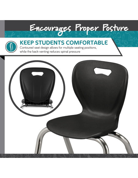Silla Escolar Ergonómica Learniture Shapes Negra - Paquete de 4 Silla Escolar Ergonómica Learniture Shapes Negra - Paquete de 4
