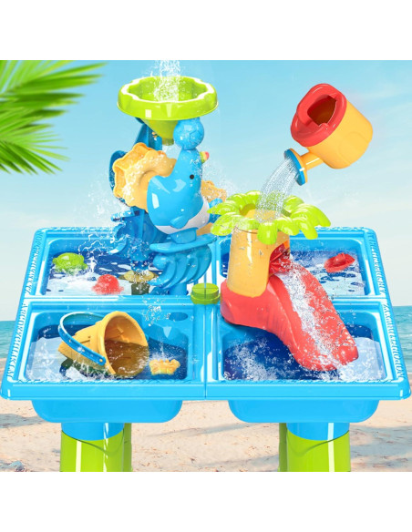 Mesa de Agua 4 en 1 BelloChiddo para Niños 1-3 Años con Accesorios Mesa de Agua 4 en 1 BelloChiddo para Niños 1-3 Años con Accesorios