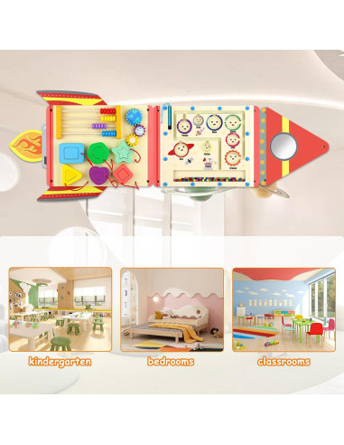 Panel Sensorial Montessori Hdsahdok 3 en 1 para Niños 1-3 Años