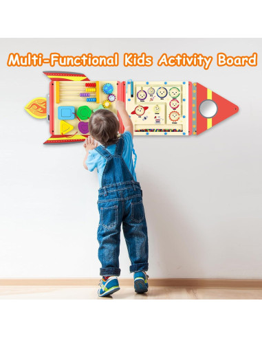 Panel Sensorial Montessori Hdsahdok 3 en 1 para Niños 1-3 Años