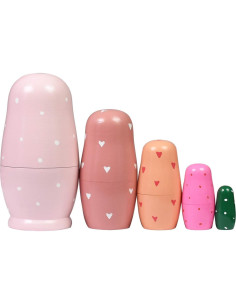 Muñecas Matryoshka Rusas HYCLES 5 Piezas Hechas a Mano 25 cm 2