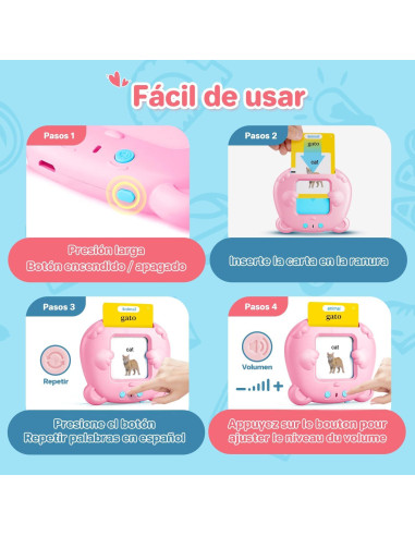 Tarjetas de Flash Educativas AHJ en Español e Inglés 510 Palabras