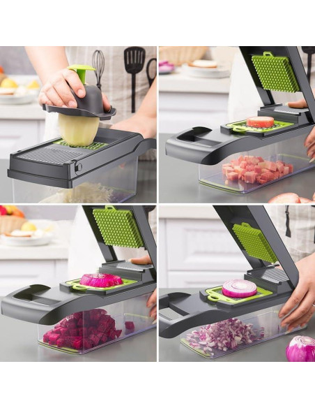 Cortador de Verduras 14-en-1 XiongDaFaFa - Acero Inoxidable, 33 cm Cortador de Verduras 14-en-1 XiongDaFaFa - Acero Inoxidable, 33 cm
