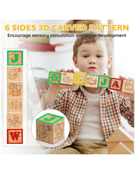 Bloques de ABC de Madera SainSmart Jr. 40 Piezas 3.05 cm Bloques de ABC de Madera SainSmart Jr. 40 Piezas 3.05 cm