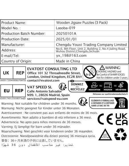 Rompecabezas de Madera Montessori Lasoba para Niños 3-6 Años Rompecabezas de Madera Montessori Lasoba para Niños 3-6 Años