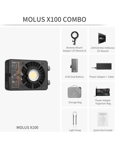 Luz LED Bi-Color Zhiyun Molus X100 Combo 100W 2700K-6500K