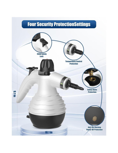 Limpiador a Vapor YSEAGA HY-308 Blanco 1050W 11 Accesorios