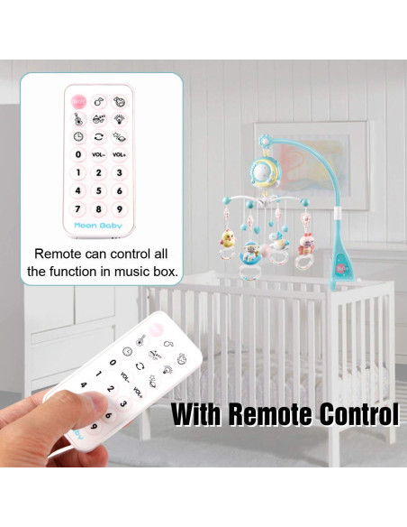 Móvil Musical para Cuna Mini Tudou Azul con Proyector y Sonidos