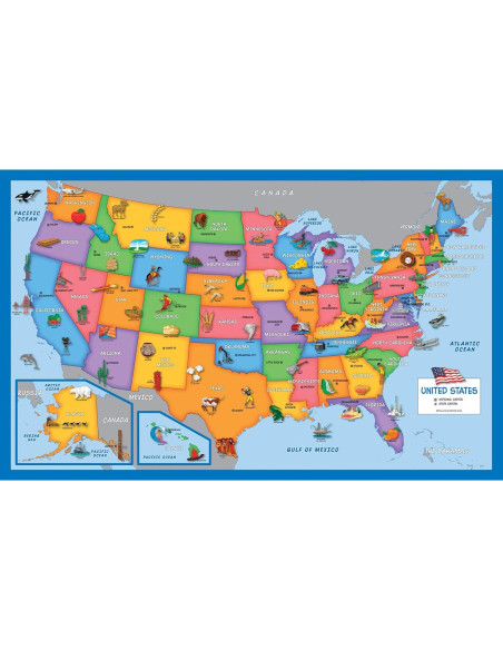 Conjunto de 2 Pósters Laminados Mapa del Mundo y EE. UU. Conjunto de 2 Pósters Laminados Mapa del Mundo y EE. UU.
