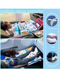Cama de avión portátil para niños - Extensor de asiento blanco 2