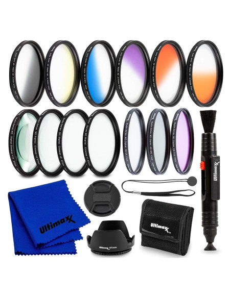 Kit de Filtros de Lente Ultimaxx 55MM: 6 Graduales + UV, CPL, Macro Kit de Filtros de Lente Ultimaxx 55MM: 6 Graduales + UV, CPL, Macro