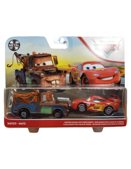 Vehículos de Metal Disney Pixar Cars 3 Rayo McQueen y Mater - Paquete de 2 Vehículos de Metal Disney Pixar Cars 3 Rayo McQueen y Mater - Paquete de 2