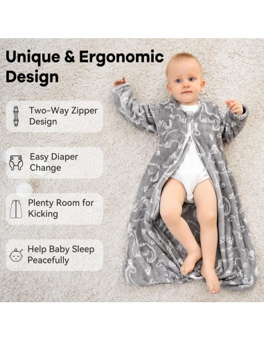 Saco de dormir Unnivoll para bebé 12-18 meses 2.0 Tog gris