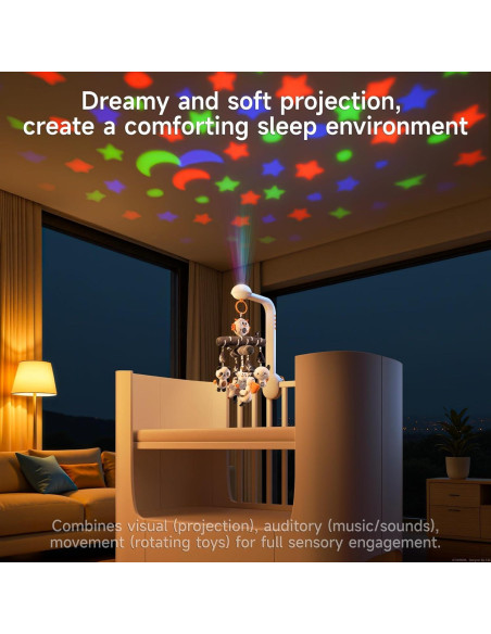 Móvil de Cuna Tumama para Bebés con Proyector y Música Móvil de Cuna Tumama para Bebés con Proyector y Música