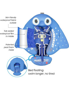 Flotador para Bebés Mambobaby con Toldo y Mochila Azul 2