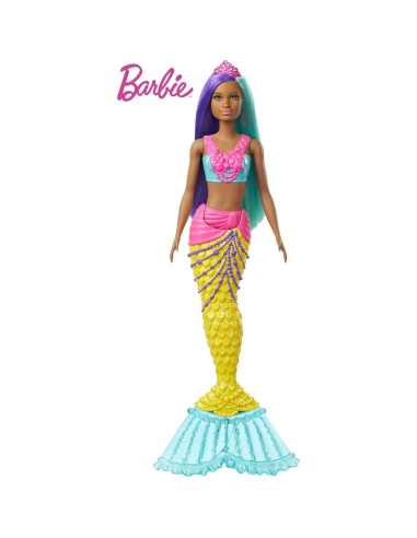 Muñeca Sirena Barbie Dreamtopia 30 cm Cabello Turquesa y Morado