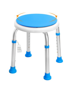 Asiento de Ducha Giratorio 360 Ajustable 6 Alturas - 158.8 kg