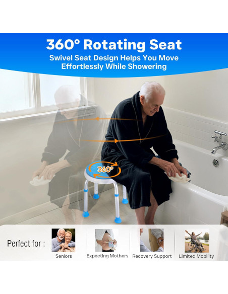 Asiento de Ducha Giratorio 360 Ajustable 6 Alturas - 158.8 kg Asiento de Ducha Giratorio 360 Ajustable 6 Alturas - 158.8 kg