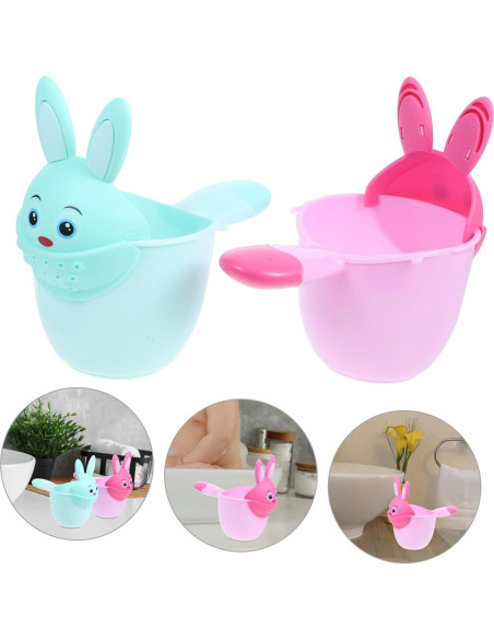Juego de 2 tazas de enjuague NIYANGLE para baño de bebé Juego de 2 tazas de enjuague NIYANGLE para baño de bebé