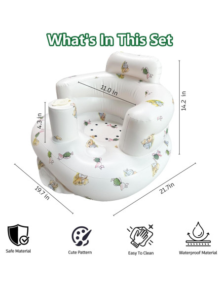 Asiento Inflable para Bebés 3-12 Meses Antideslizante Portátil Asiento Inflable para Bebés 3-12 Meses Antideslizante Portátil