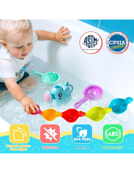 Juguetes de Baño Fajiabao 8 Piezas para Niños 1-3 Años Juguetes de Baño Fajiabao 8 Piezas para Niños 1-3 Años