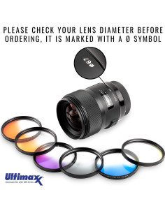 Kit de Filtros de Lente Ultimaxx 55MM: 6 Graduales + UV, CPL, Macro 2