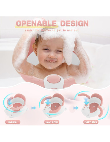 Asiento de Baño para Bebés Rosa 2 - Antideslizante y Compacto