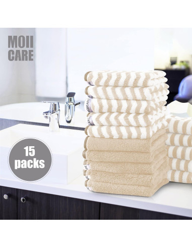 Toallitas para Bebé MOIICARE - 15 Paquete 25.4x25.4 cm Marrón