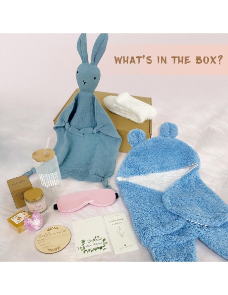 Canasta de Regalos para Nuevas Mamás Conejito Azul 11 Piezas Canasta de Regalos para Nuevas Mamás Conejito Azul 11 Piezas