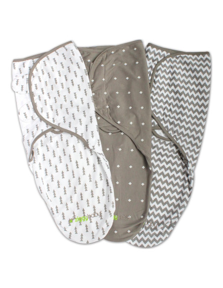Manta de Envolver Ziggy Baby 100% Algodón Suave Gris 0-3 Meses Manta de Envolver Ziggy Baby 100% Algodón Suave Gris 0-3 Meses