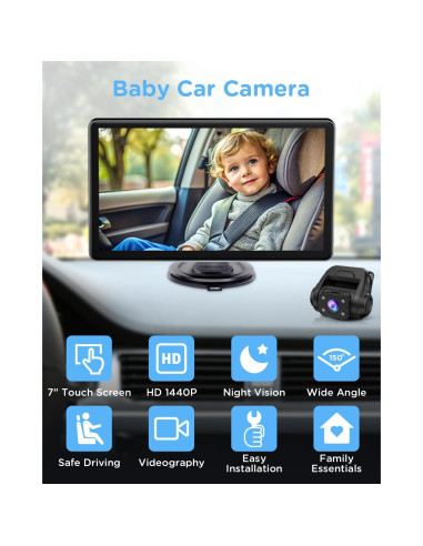 Monitor de Bebé ZGZUXO T6 7" HD con Visión Nocturna