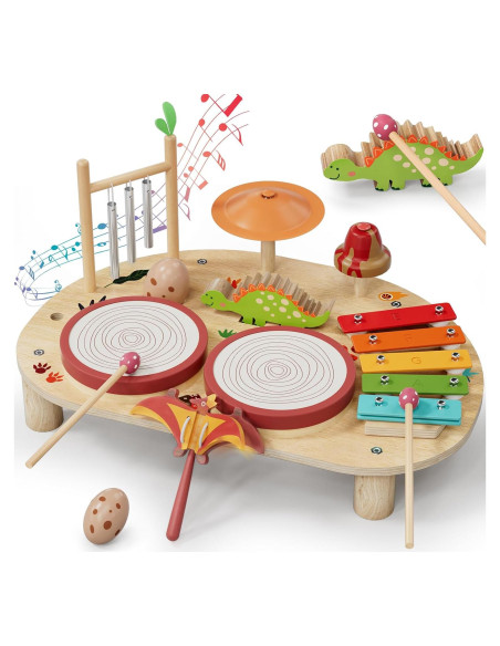 Juego de Batería para Bebés Lehoo Castle, 8 Instrumentos Musicales Juego de Batería para Bebés Lehoo Castle, 8 Instrumentos Musicales
