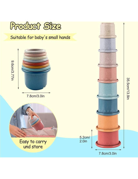 Juguete de Tazas Apilables Cosaway para Bebés 6-18 Meses Juguete de Tazas Apilables Cosaway para Bebés 6-18 Meses