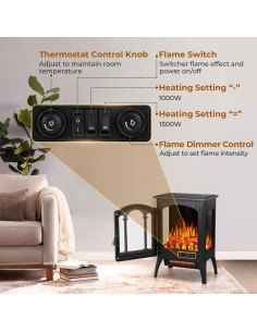 Calefactor Eléctrico R.W.FLAME YH-20 1500W Portátil 2