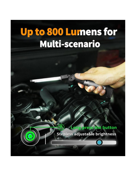 Luz de Trabajo Magnética HOTLIGH 800 Lúmenes Recargable 2200mAh Luz de Trabajo Magnética HOTLIGH 800 Lúmenes Recargable 2200mAh