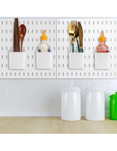 Tanlade 4 Tazas de Tablero Perforado Blancas 7.5x9x8 cm