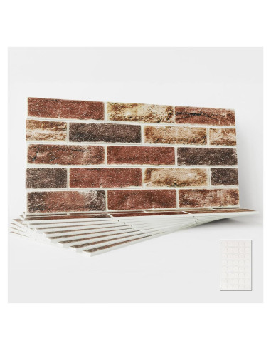 Paneles de Pared 3D Autoadhesivos Abyssaly 10 PCS Ladrillo Rojo